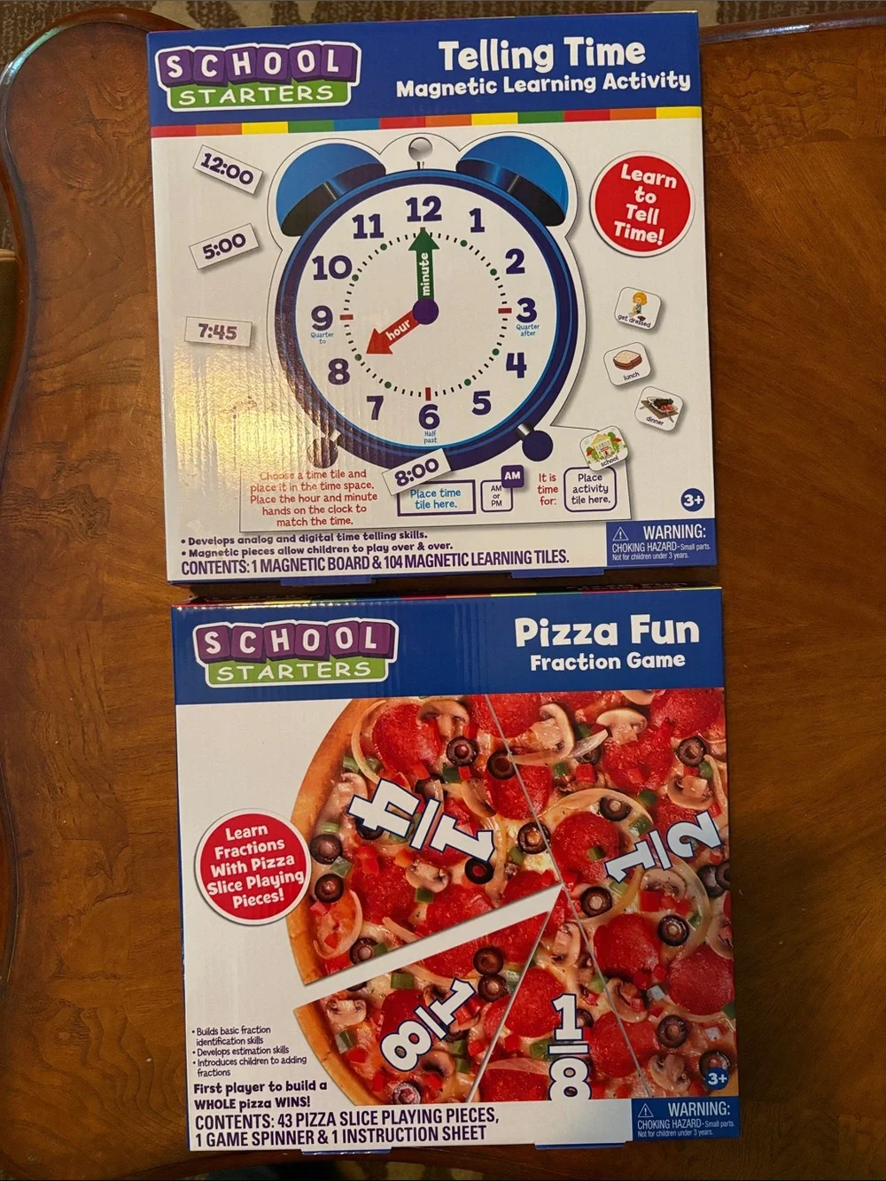 2 Games: Telling Time and Fractions. 1st/2nd Grade Curriculum